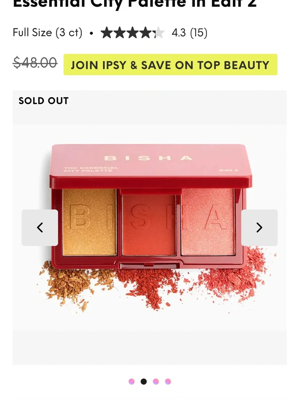 Bisha The Essential City Palette Edition 2 brand new